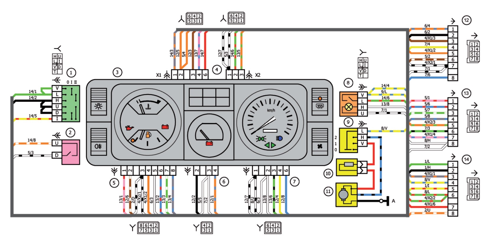 Схема подключения панели приборов ВАЗ 2105 инжектор
